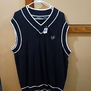 Sean John Black V-Neck Sweater Vest